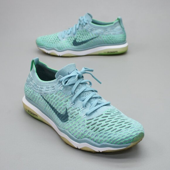 Nike Ladies 10 Fearless Flyknit Mica Blue Air Zoom Run Shoes Sneakers 850426-401 - Picture 1 of 12